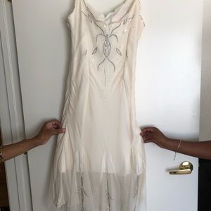Embellished Silk Ivory Gown, never worn